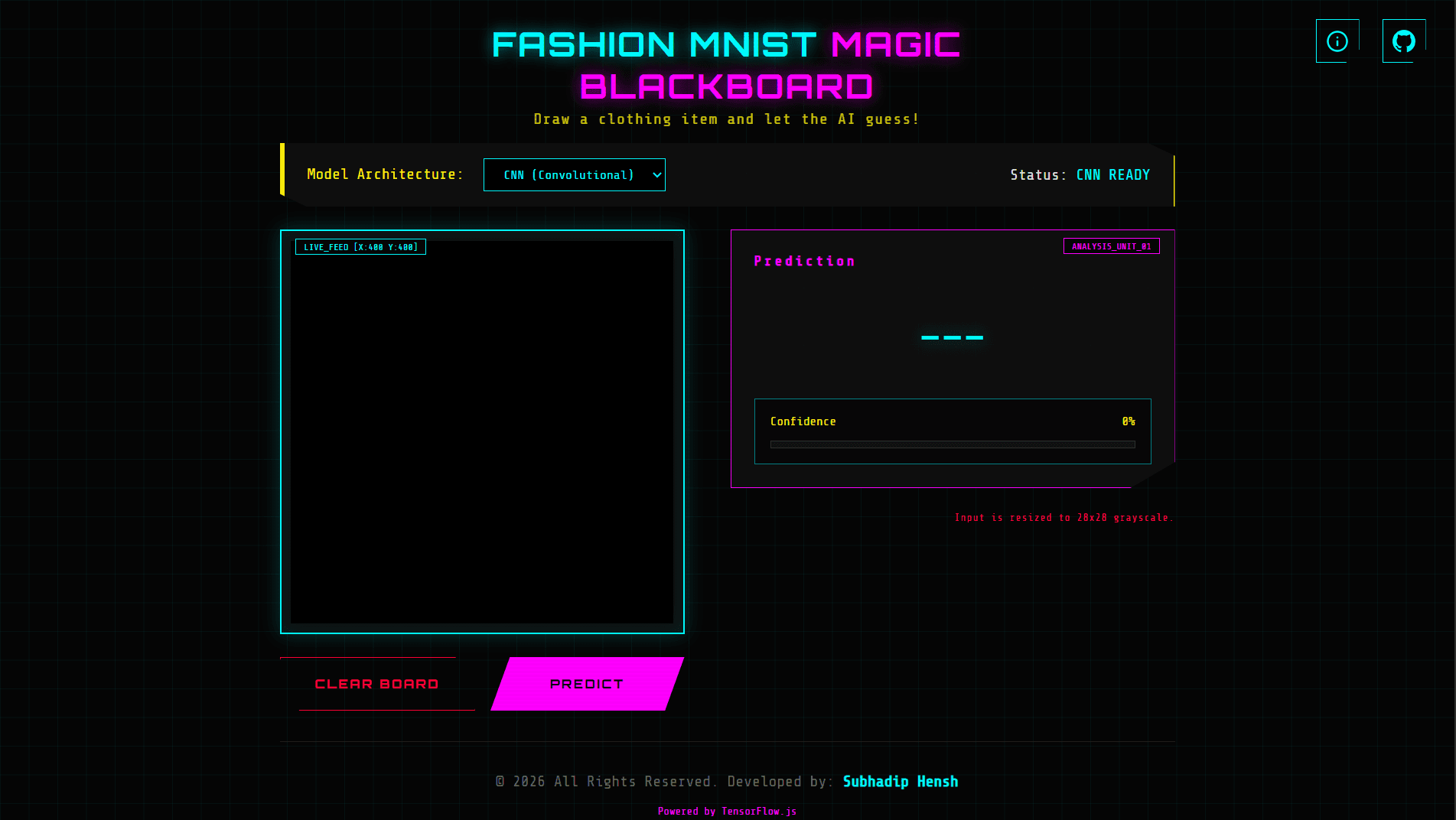 Fashion MNIST Magic Blackboard