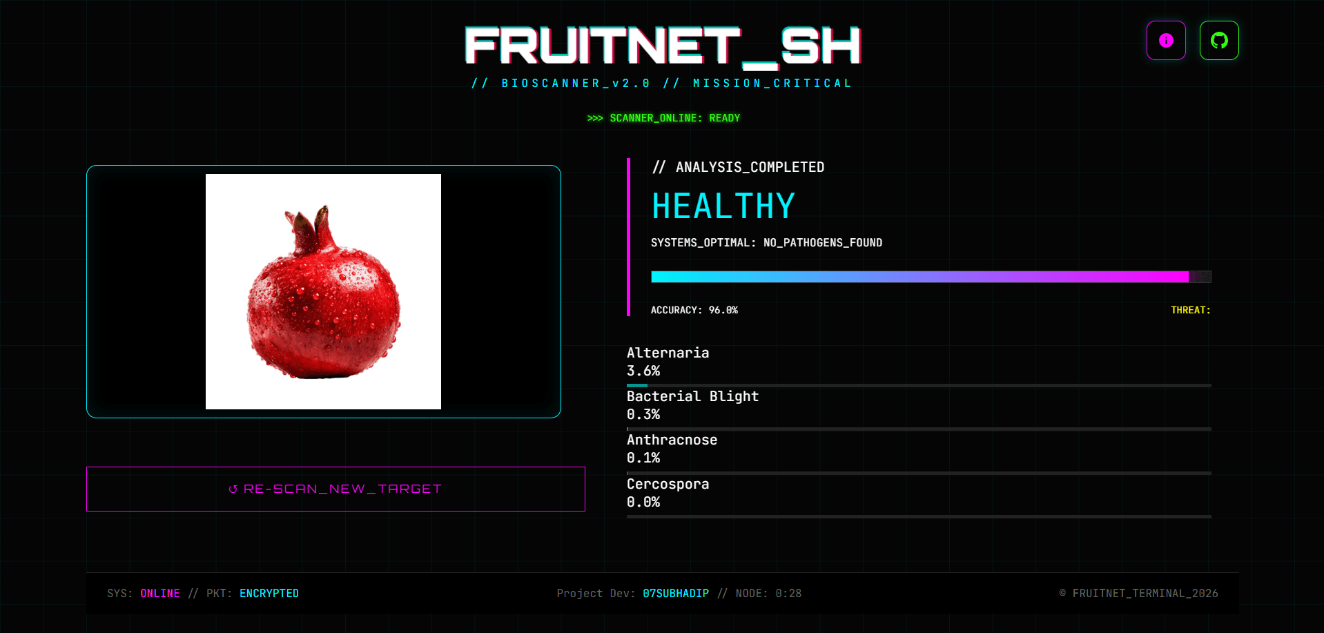 FruitnetSH: Neural Plant Diagnostics